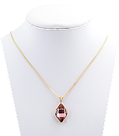 Кулон Xuping Позолота 18K с кристаллами Swarovski на цепочке "Lemon Fancy Stone Antique Pink" длина 40-45 см