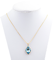 Кулон Xuping Позолота 18K с кристаллами Swarovski на цепочке "Lemon Fancy Stone Aquamarine" длина 40-45 см