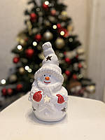 Новогодний декор подсвечник керамический Снеговик