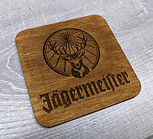 Костер. Jagermeister. Підставка під кухоль, чашку, стакан, бокал із дерева