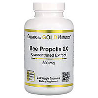 Концентрированный экстракт пчелиного прополиса 2X 500 мг California Gold Nutrition 240 растительных капсул