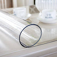 Пленка мягкое гибкое стекло, Прозрачная защитная скатерть на стол Soft Glass Защита для мебели 1.4х1.0 м (2мм)