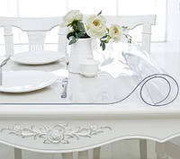 Мягкое защитное гибкое стекло, прозрачная силиконовая скатерть на стол Soft Glass Защита для мебели 2.0х1м 2мм