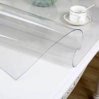 Клеенка мягкое стекло, Прозрачная силиконовая скатерть пленка на стол 2мм Soft Glass Защита для мебели 4.0х1м
