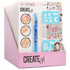 Girl CREATE IT! Набор для тату: ручка с трафаретом и стразами (3 вида)
