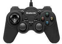 Геймпад проводной Defender Game Racer Turbo GT USB-PS 12 кнопок (Черный)