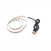 USB лед лента для повербанка Юсб светильник с самоклеющей лентой 1м белый
