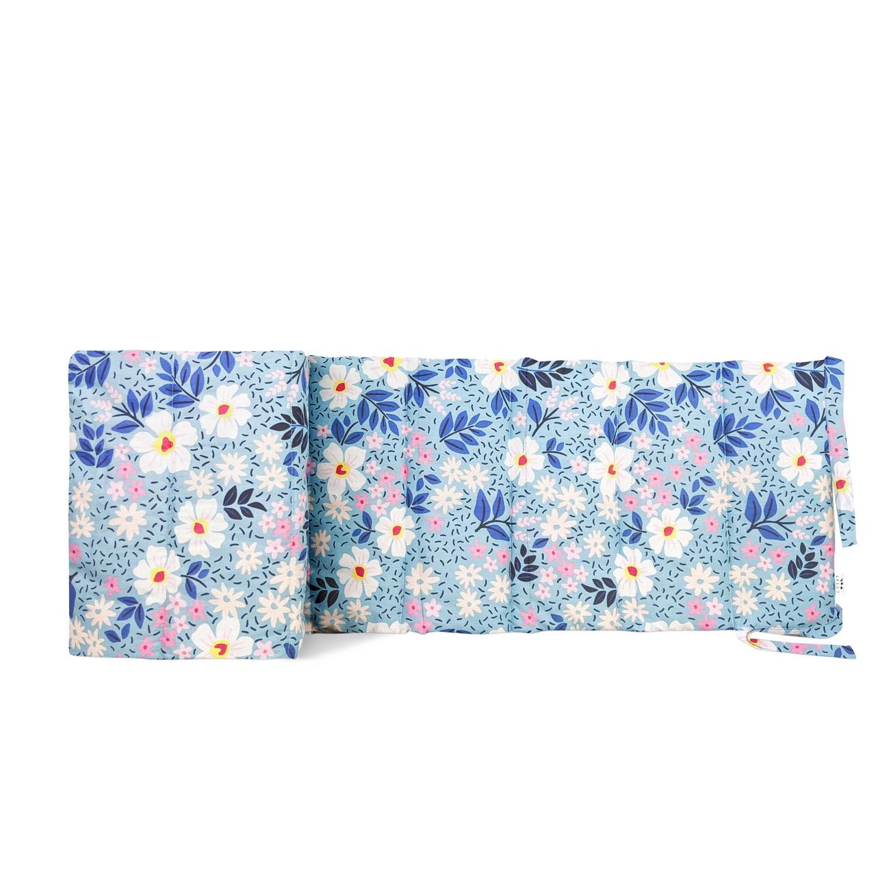 Бортики на ліжечко Cosas SKY FLOWERS Ранфорс 30х180 см Блакитний