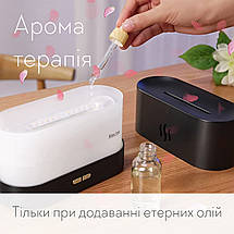 Зволожувач повітря Swan DQ-701 аромадифузор електричний для дому ультразвуковий Kinscoter DQ-701 з ефектом полум'я чорний, фото 6