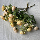 Штучні квіти Букет камелію, лютики ранзинкулюсу 30 см. персиковий, фото 2