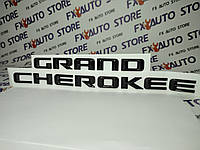 Эмблема шильдик логотип надпись буквы GRAND CHEROKEE Черный глянцевый 530 Х 20 мм для Jeep на дверь