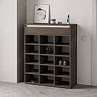 Стелаж для взуття відкритий у передпокій з ЛДСП Взуттєвниця з висувною скринькою 80 см шириною Взуттєва полиця, фото 5