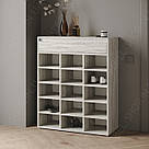 Стелаж для взуття відкритий у передпокій з ЛДСП Взуттєвниця з висувною скринькою 80 см шириною Взуттєва полиця, фото 3