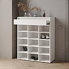 Стелаж для взуття відкритий у передпокій з ЛДСП Взуттєвниця з висувною скринькою 80 см шириною Взуттєва полиця, фото 2