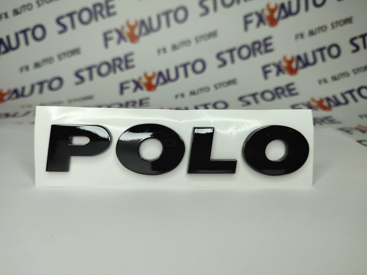 Емблема Логотип шильдик POLO ПОЛО Чорна глянцева 130х25 мм для Volkswagen, фото 1