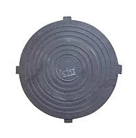 Кришка о люка полімерпіщана чорна Д- 640 мм