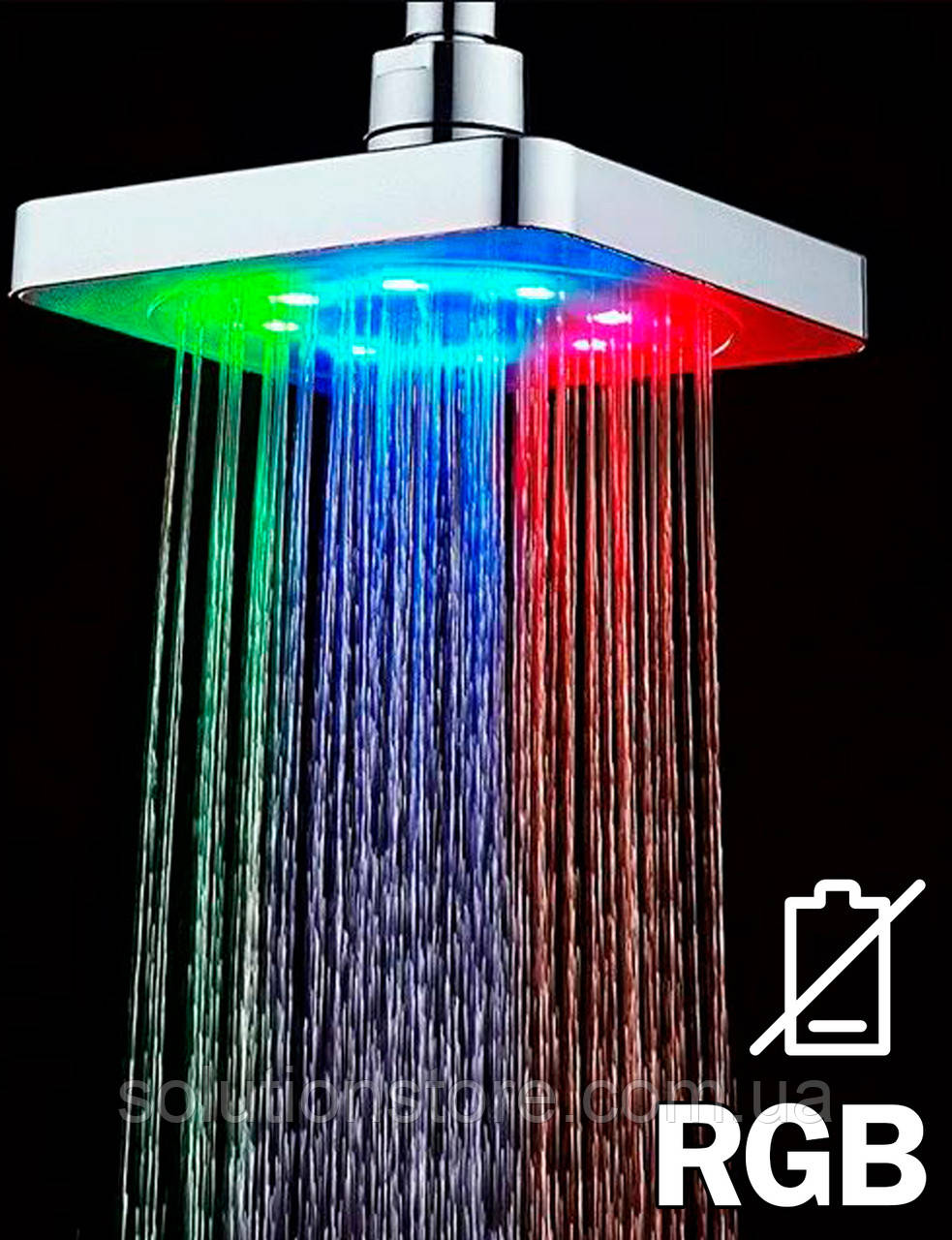 Насадка для душу з LED-підсвіткою RGB LED SHOWER реагує на температуру світлодіодна Лійка