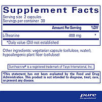 L-Theanine, L-Theanine 400 mg. Pure Encapsulations, 60 капсул BX079, фото 2
