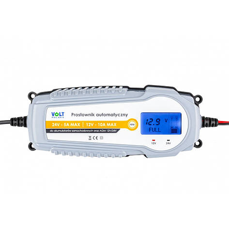 Зарядний пристрій для акумуляторів 12/24В 10А LCD автоматичний VOLT POLSKA, фото 2