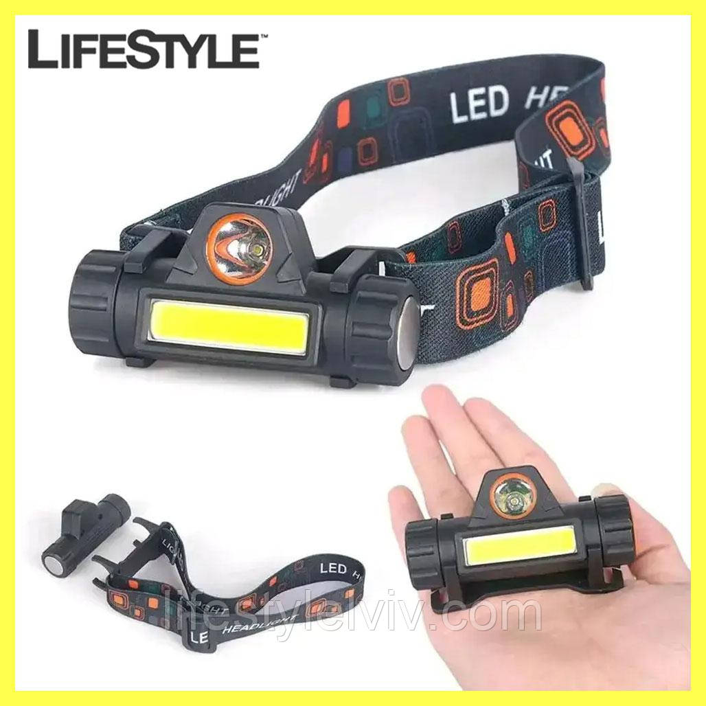 Ліхтарик налобний акумуляторний з магнітом BL-8101 XPE+COB / Налобний ліхтар з магнітним кріпленням, фото 1