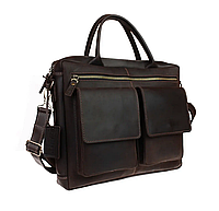 Женская кожаная сумка для документов А4 большая из натуральной кожи на плечо с ручками коричневая