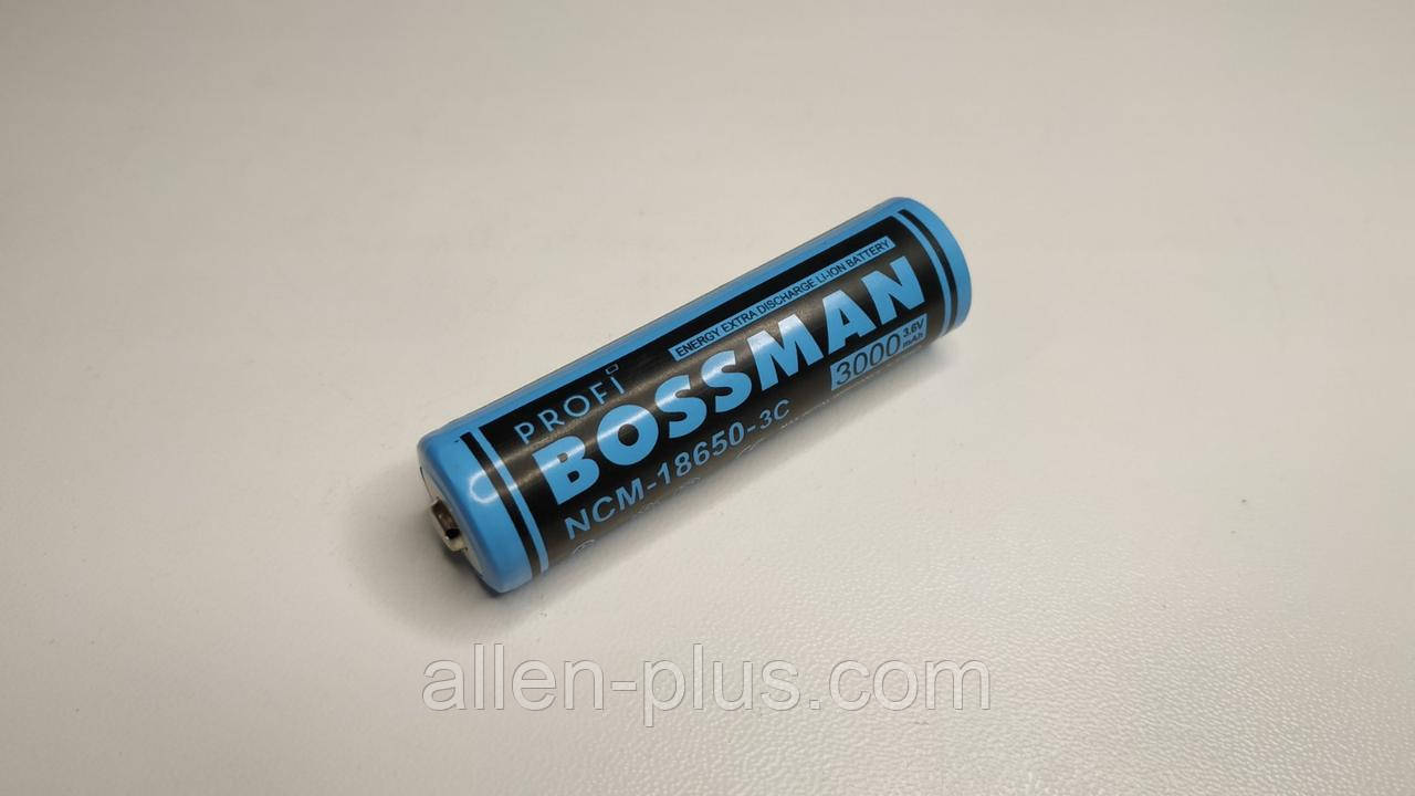 Акумулятор BOSSMAN Li-Ion 18650 3,7V 3000 mAh, опуклий плюс