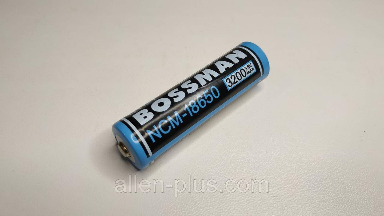 Акумулятор BOSSMAN Li-Ion 18650 3,7V 3200 mAh, опуклий плюс, фото 1