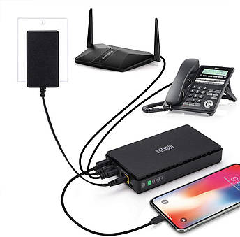 Міні ДБЖ SHANQIU для Wi-Fi роутера, маршрутизатора, модему 37 Wh 10000 мА·год, 5 V, 9V, 12V, фото 2