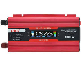 Автомобільний інвертор перетворювач UKC 12V-220V 1000W KC-1000D із LCD екраном, фото 1