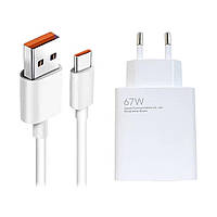 Зарядное устройство Xiaomi Mi 67W Power Adapter Suit + Cable USB to Type-C White (MDY-12-ES)