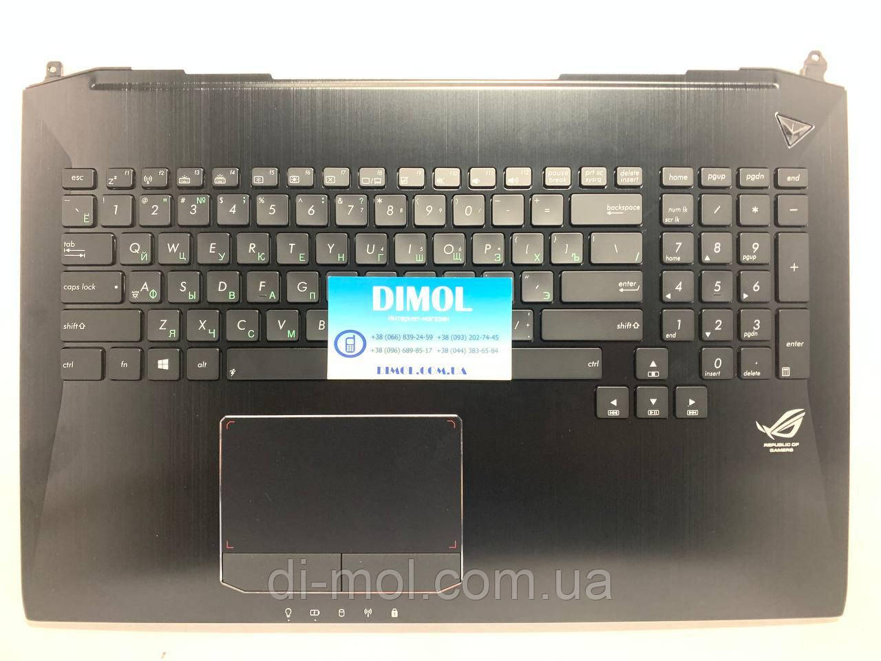 Оригінальна панель для ноутбука Asus G750, G750JH, G750JM, G750JX, G750JZ  series, rus, black, підсвітка