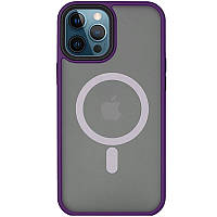 Чехол Metal Buttons with MagSafe для Apple iPhone 14 Pro Темно-фиолетовый z19-2024