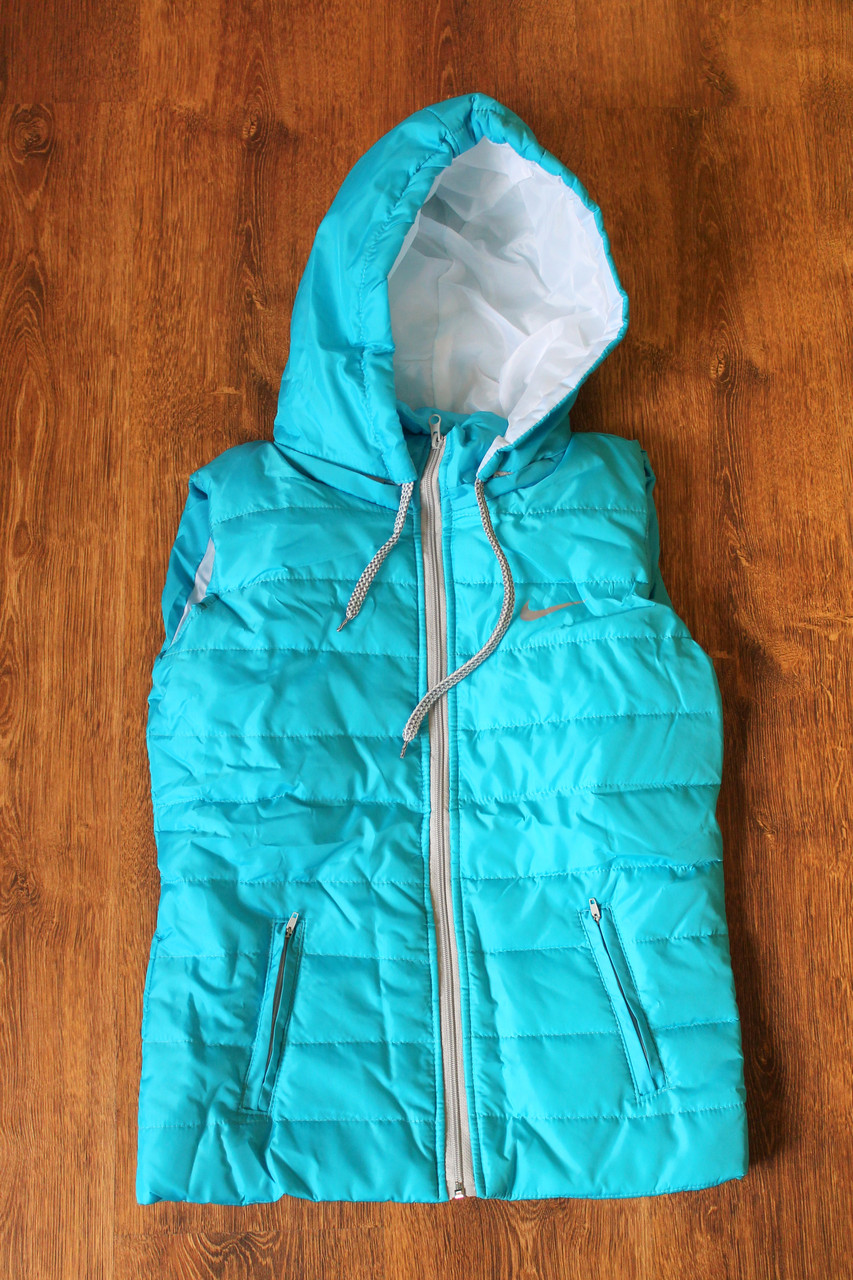 Безрукавка жіноча стьобана 42р. жилетка блакитна, фото 1