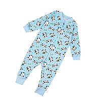 Детская красивая пижама слип для мальчика с пандами, футер р 86 92 98