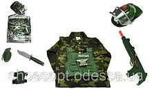 Дитячий військовий набір куртка, каска, автомат