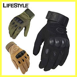 Тактичні рукавички повнопалі Чорні, розмір М, Oakley / Закриті військові рукавички