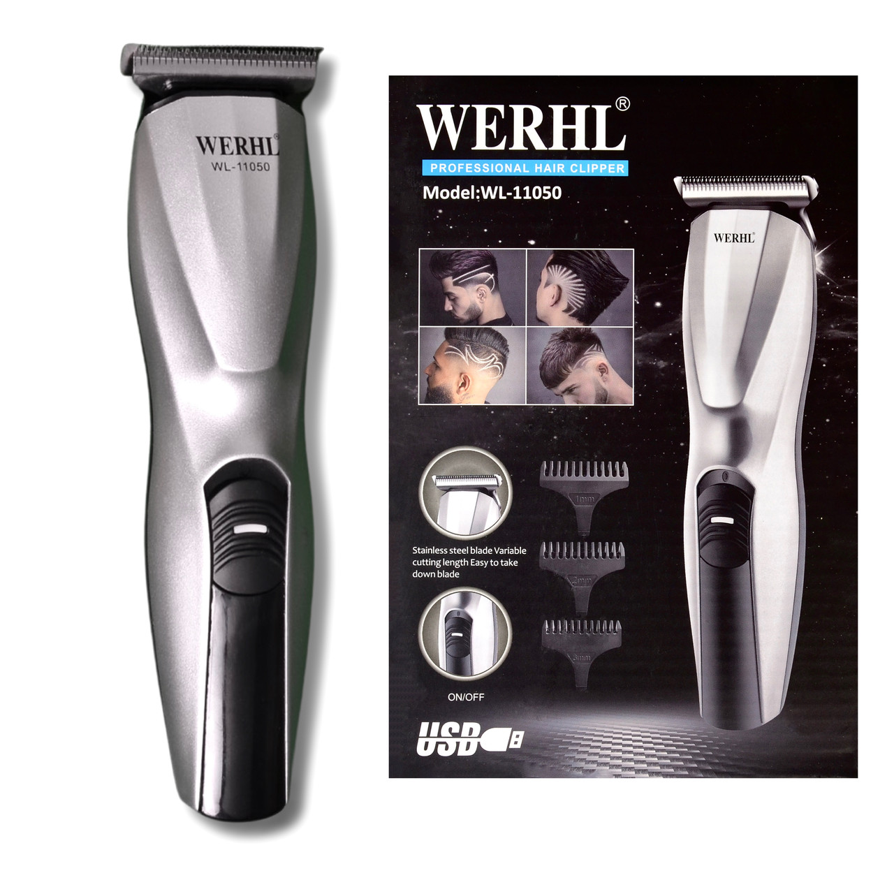 Машинка для стрижки волос и бороды WERHL WL-11050.Аккумуляторный ...