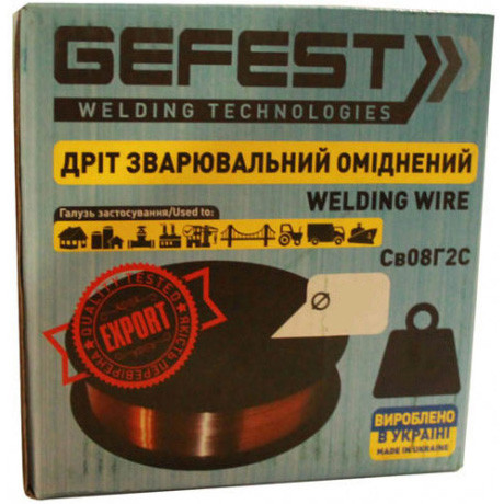 Дріт зварювальний обміднений GEFEST CB08Г2С ⁇ 0.8 мм 4 кг