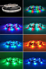 Світлодіодна стрічка LED 3528 RGB на 5м з пультом та блоком живлення, різнокольорова, фото 5