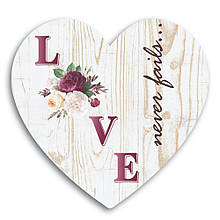 Декоративна дерев'яна табличка-серце  "Love"