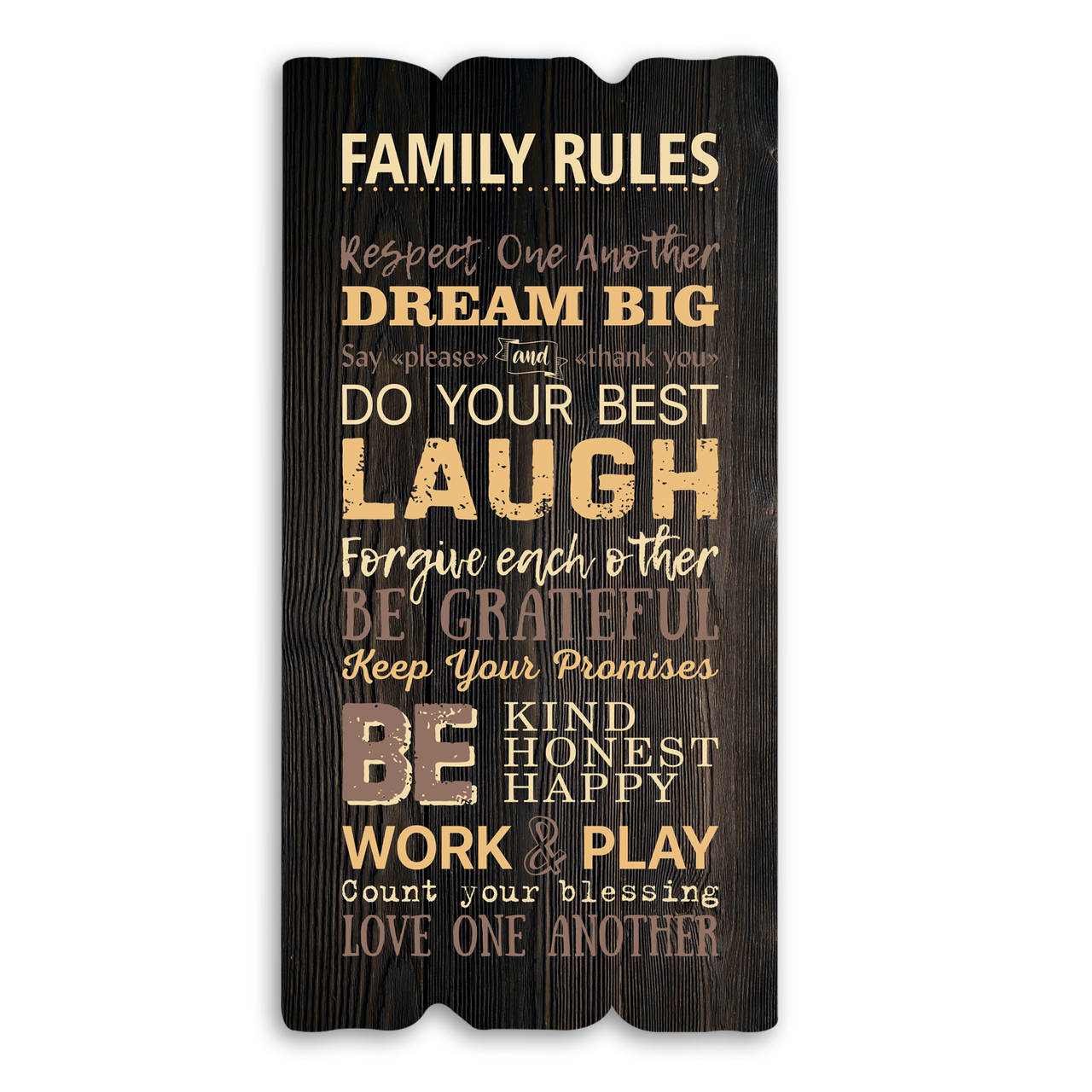 Декоративна дерев'яна табличка 30 15 "Family rules"