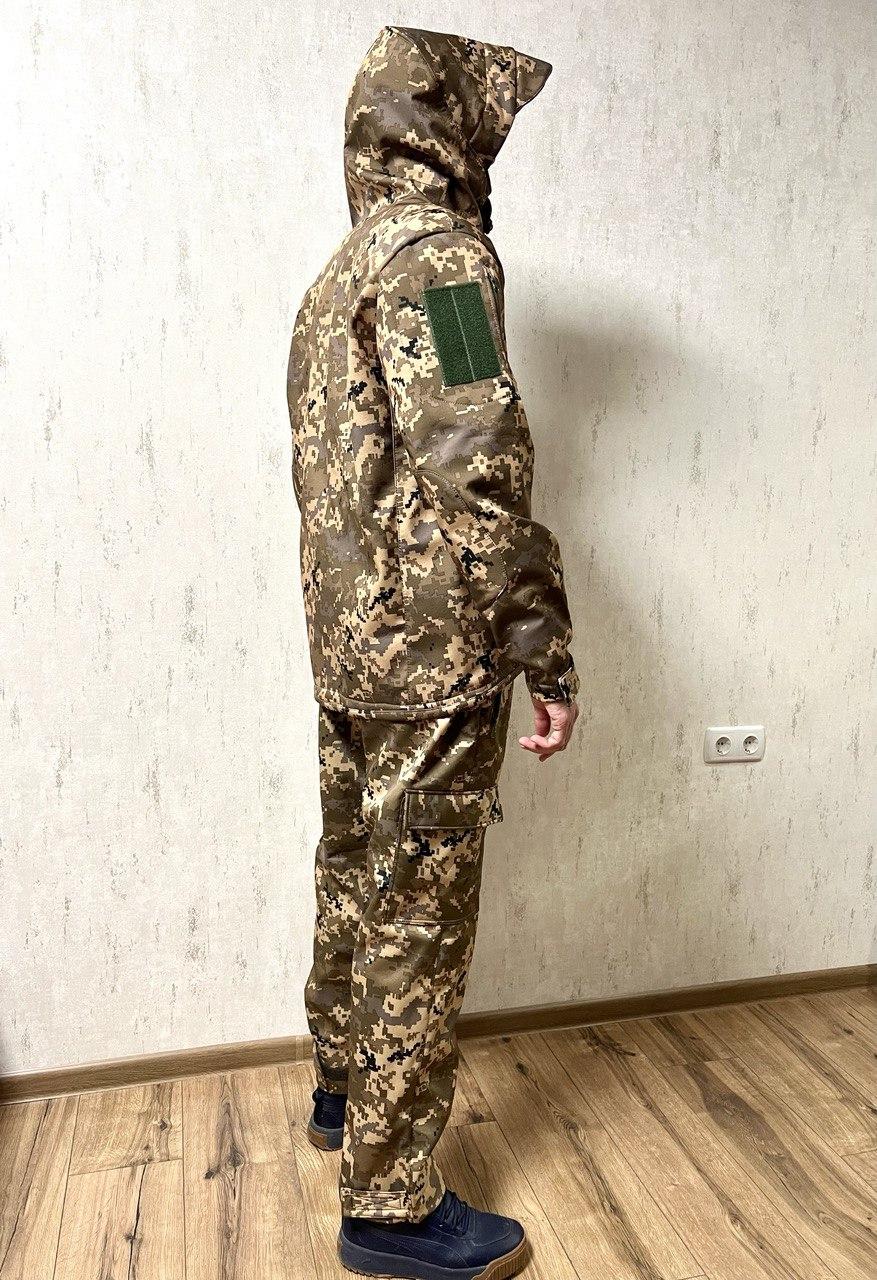 Костюм куртка та штани SoftShell весняний комплект. Піксель ЗСУ. Розмір L.