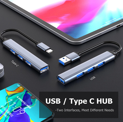 USB-hub хаб адаптер переходник 4в1 USB3.0 - USB2.0 Aluminum PSP777 ...