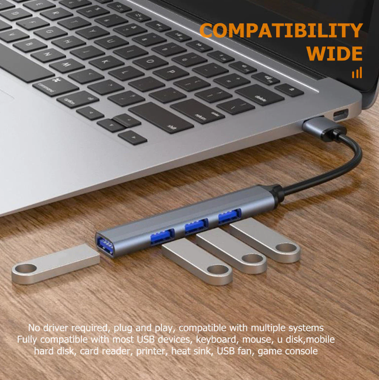 USB-hub хаб адаптер переходник 4в1 USB3.0 - USB2.0 Aluminum PSP777 ...