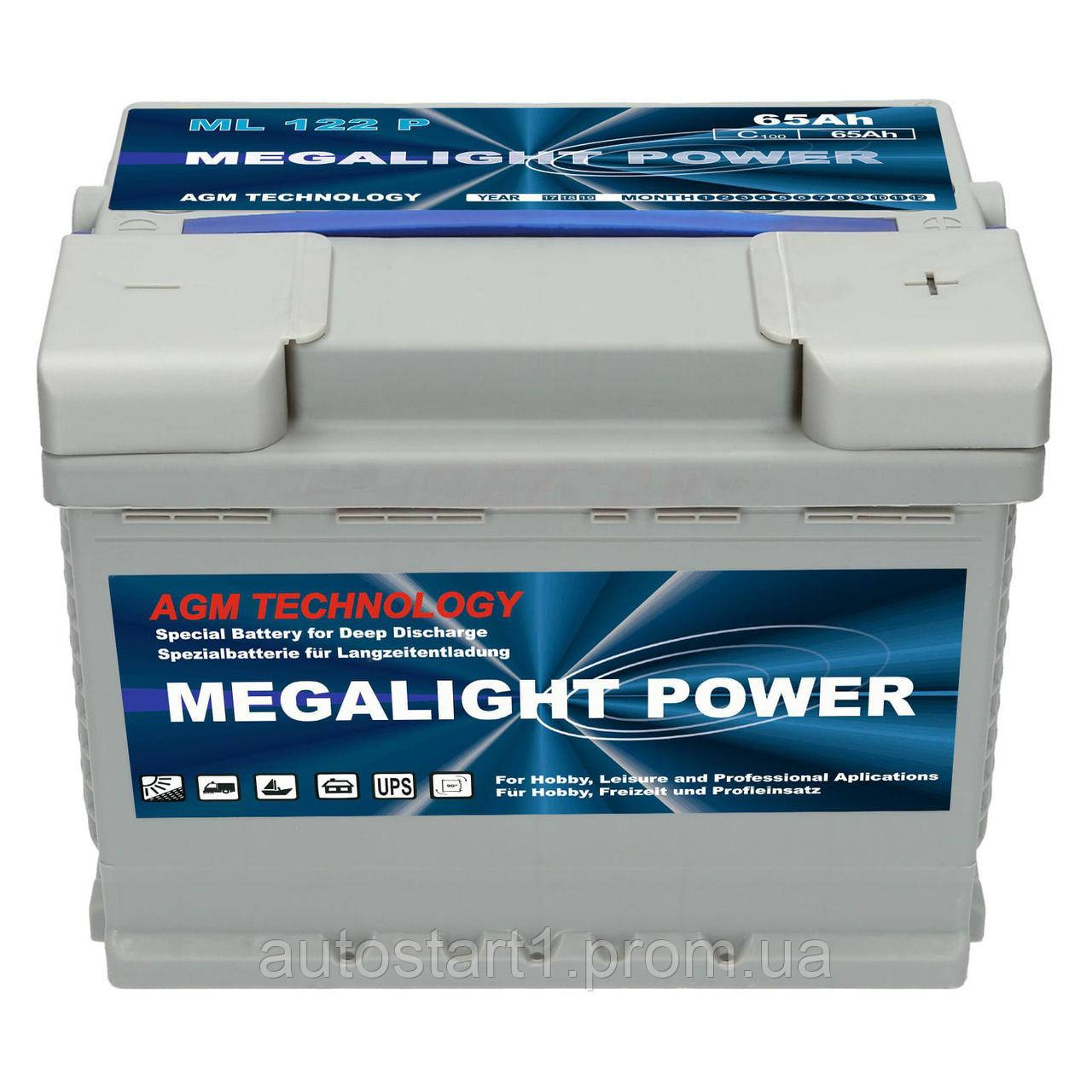 Акумулятор Megalight Power AGM 12V 65Ah UPS