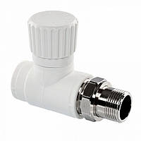 Вентиль для радіатора PPR 20x1/2" прямий Tebo білий