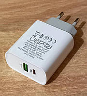 Зарядка быстрая (адаптер питания) TD-17-Т Type С + Q. C 3.0/ Q. C 2.0 (USB- A) 20 Вт
