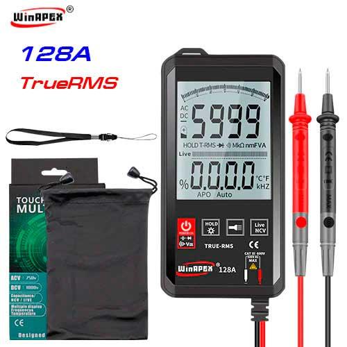 WinAPEX, 128A, мультиметр TrueRMS, відліків: 6000, AC/DC 600В, 60МОм, 60мФ, NCV, вбудований ліхтарик