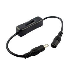 Вимикач живлення 12-24В 5.5x2.1мм мама-тато, для стрічок і електроприладів, ZH-304