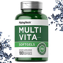 Вітаміни Piping Rock Multi-Vita (Multivitamin Mineral) 100 гелевих капсул